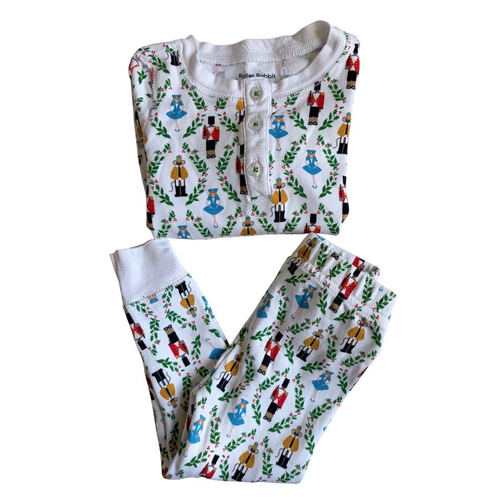Roller Rabbit Christmas Pajama Set (Sugar Plum Party) - 12-18 Months